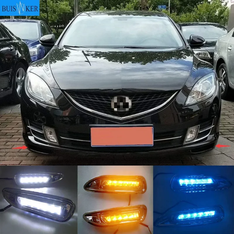 

2 шт. для Mazda 6 Mazda6 2008 2009 2010 светодиодные DRL дневные ходовые огни дневные фары противотуманные фары крышка автомобиля-Стайлинг