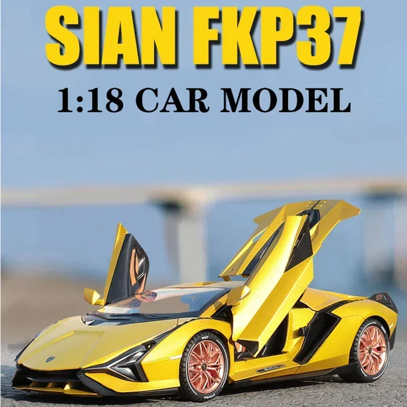 Lamborghinis-Coche de aleación fundido a presión para niños, juguete coleccionable de supercoche SIAN FKP37, escala 1:18, A245