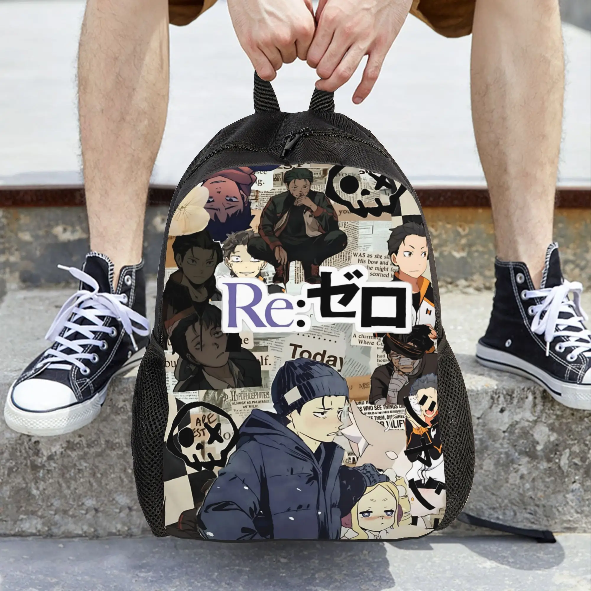 Fashion Re ZERO Anime Backpacks Its Bag  mochila Journey Zipper Closure Rucksack
