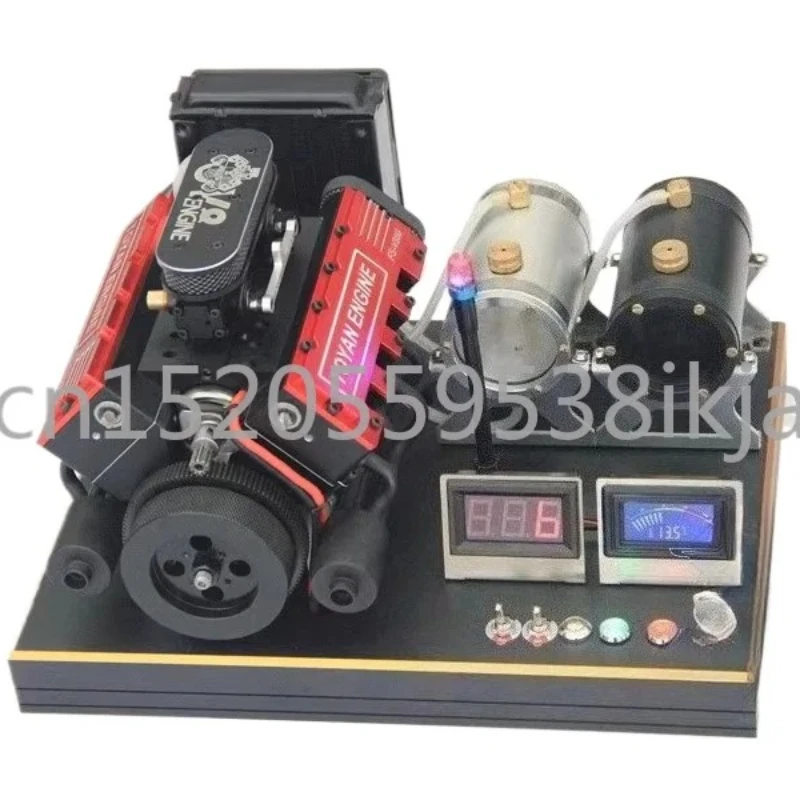 

TOYAN V8 Methanol Engine Model 3.5cc*8 Engine Model Metal Base with Display Temperature Unlocking Fuel Tank Display Gift