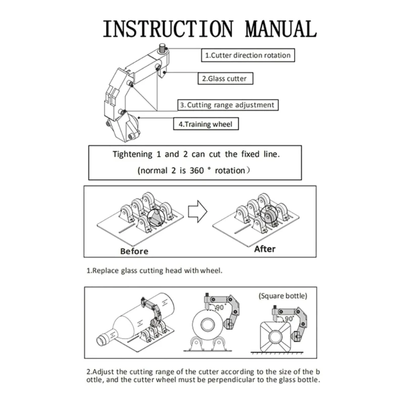 Glass Bottle Cutter Vertical Portable Quick DIY Bottle Cutting Tool Kits for Different Arcs Glass Bottle Cutters Dropship