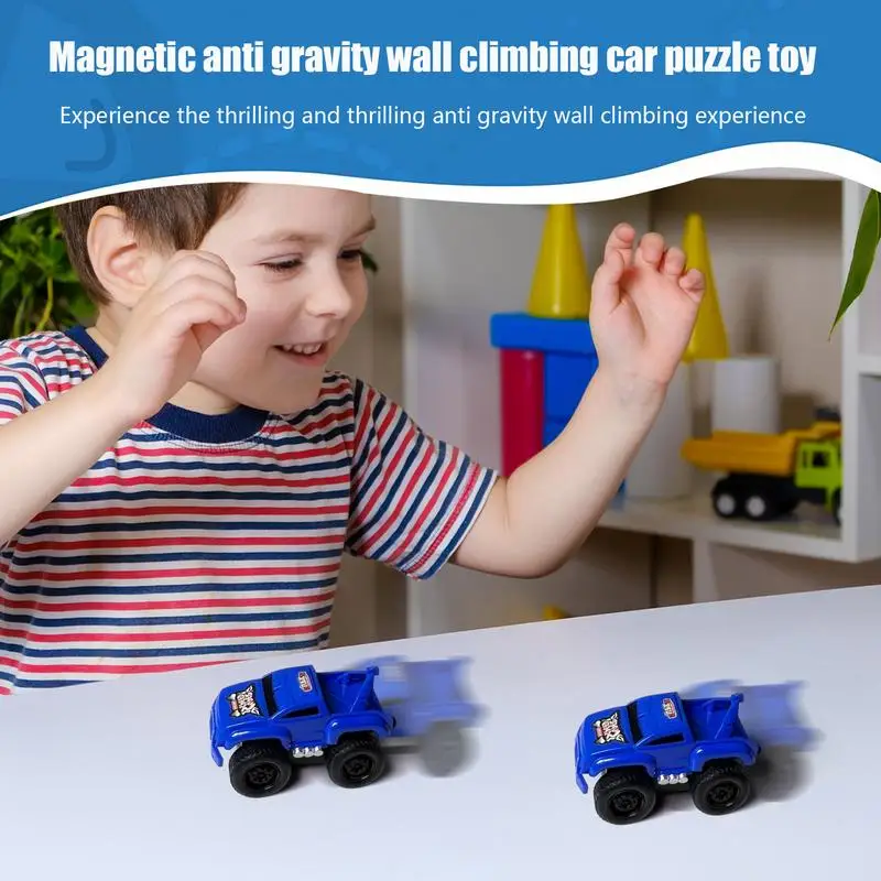 Trägheitswand Spielzeugauto Suspension Trägheitsspielzeug Magnetische Spur Rennwagen Pull-Back Trägheitsklettern Spielzeug Stressabbau Kinder Geschenk