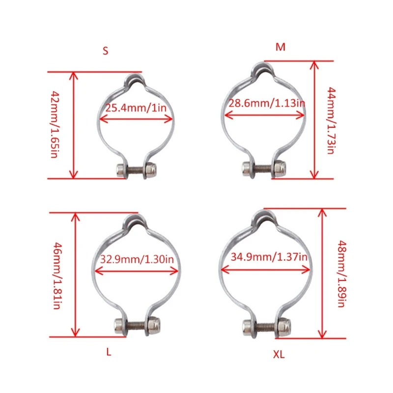 4 Size Stainless Steel Brake Line Clamp Cable Clip Pipe Buckle  Wire Fixed Ring Organization Clamped Bike Ring Cable Part