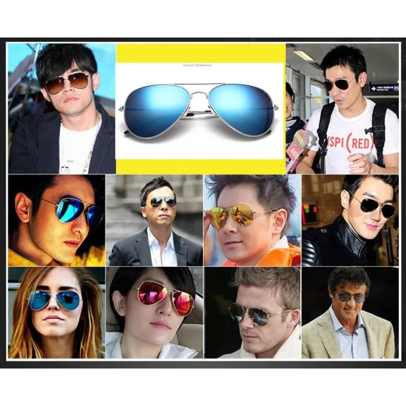 Aviator Sunglasses Men Pilot Glasses Brand Women Black Sea Sunglasses