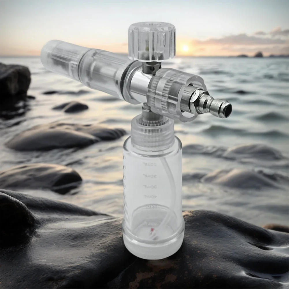 

Распылитель жидкой пены, 100 мл, регулируемый распылитель мыльной пены 4500PSI с быстроразъемным разъемом 1/4 дюйма, распылитель пены для автомойки