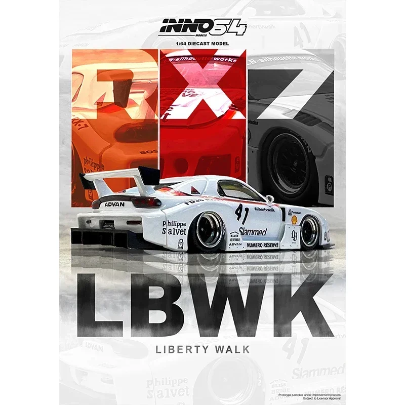 

INNO In Stock 1:64 LBWK RX7 FD3S Super Silhouette Shell Diecast Diorama Car Model Collection Miniature Toys