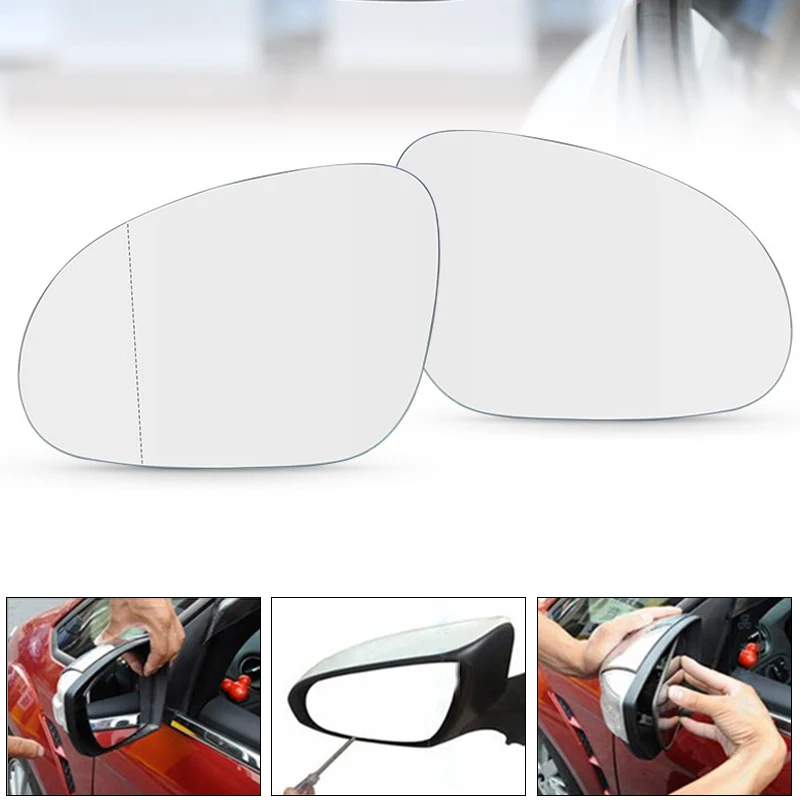 

Heated Side Rearview Mirror Glass Black Plate For VW Golf MK5 2004 2005 2006 2007 2008 Car Style Wing Side Mirror Clear Glass