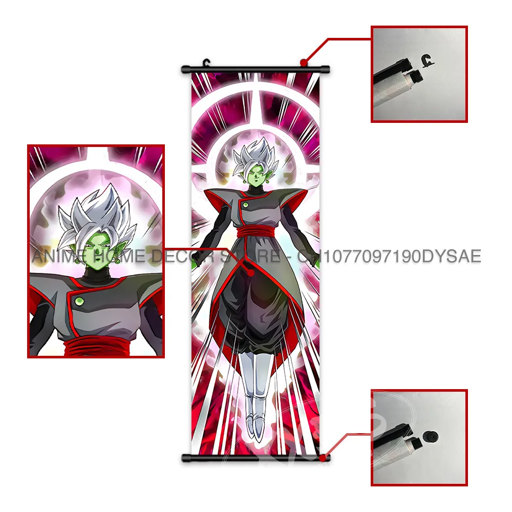 Dragon Ball Poster Wandkunst Beerus Anime Tapete Whis Scrolls Bild Vegeta Home Decor Majin Buu Dekorative Malerei Trunks – Detail 5
