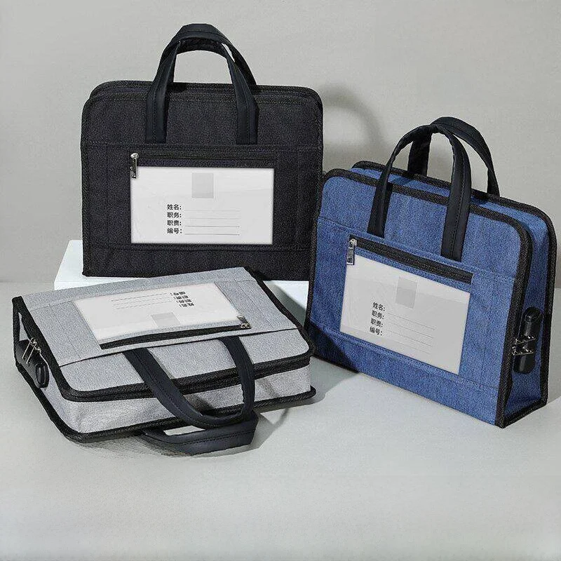 Portable Office Seal Kit Storage Bag Company Document File Seal Stamp Storage Box with Password Lock Large Size Organizer