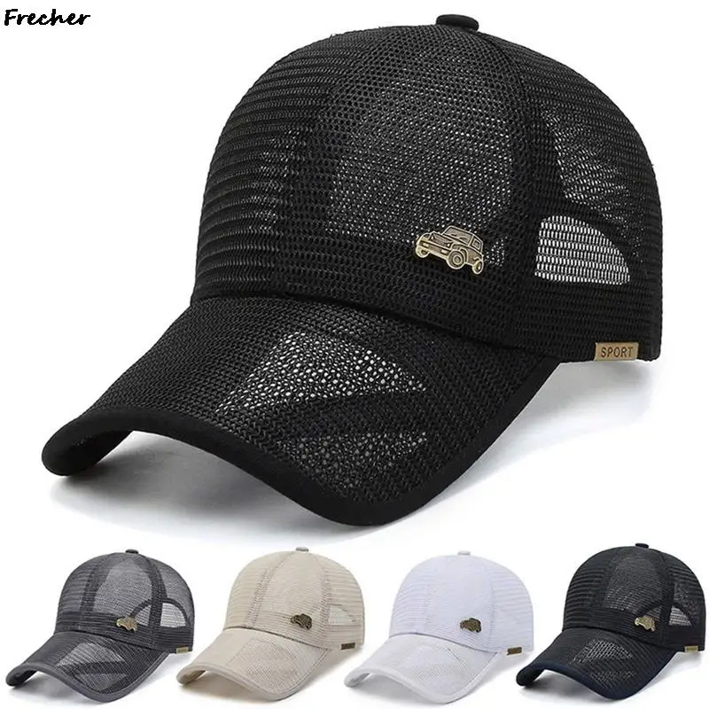 

Hollow Mesh Baseball Caps Taxi Driving Work Cap Metal Car Women Men Summer Snapback Hat Adjustable Running Fishing Hats Gorras