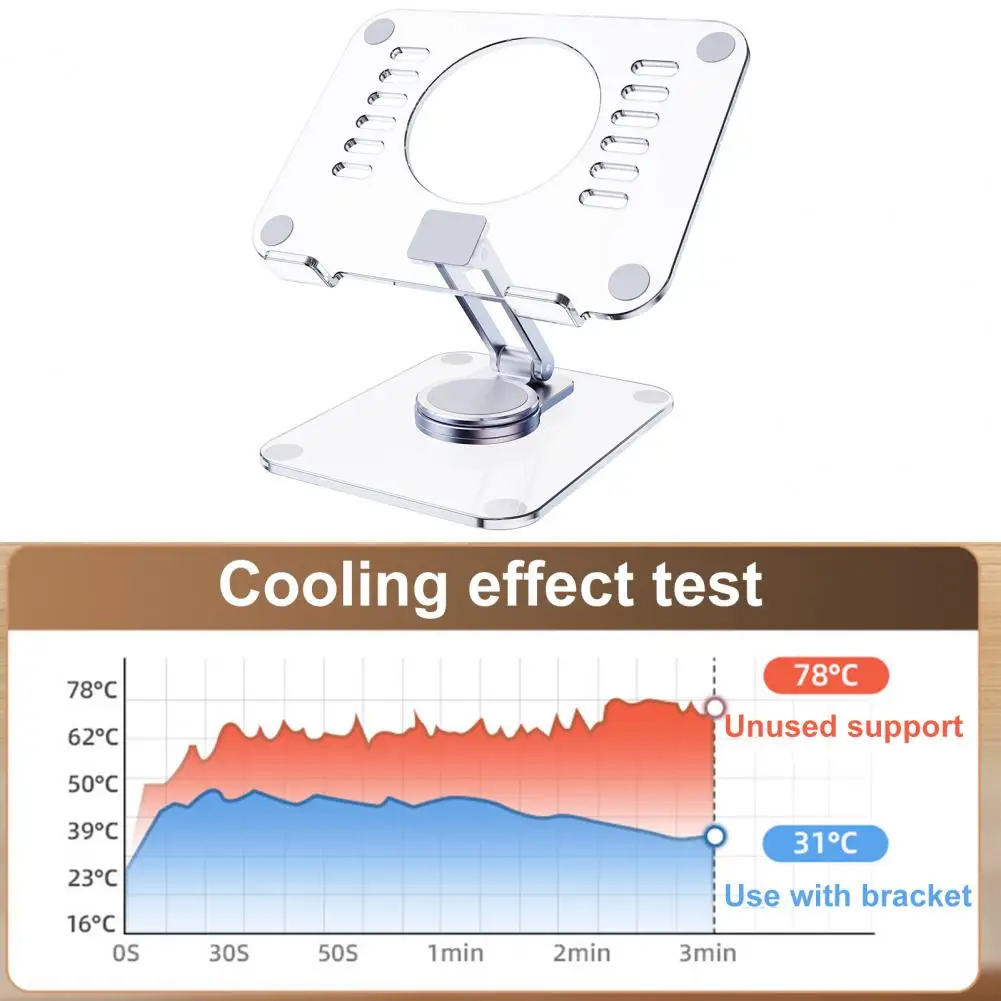 Ergonomic Laptop Stand Heightening Bracket Multifunctional Rotating Laptop Stand Transparent Acrylic for Macbook for Home