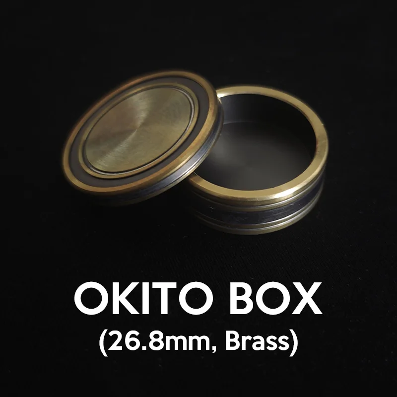 Okito Box (26.8mm, Brass,No coin) Magic Tricks Makes Coin Vanish Penetration Magia Accessories Close-up Illusions Gimmicks Props