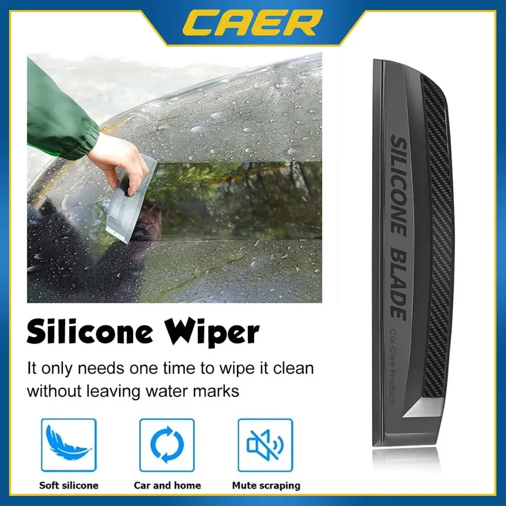 Soft Silicone Car Window Handy Squeegee Non-Scratch Auto Glass Water Wiper Drying Blade Clean Scraping Cleaner Scraper Tools