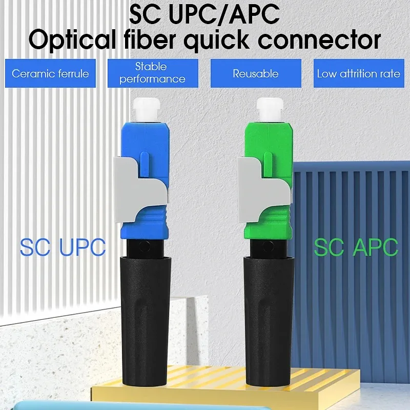 SCUPC/APC Optical Fiber Quick Connector Embedded Fast Connector FTTH Tool Leather Fiber Optic Cable Cold Splicing Field Assembly