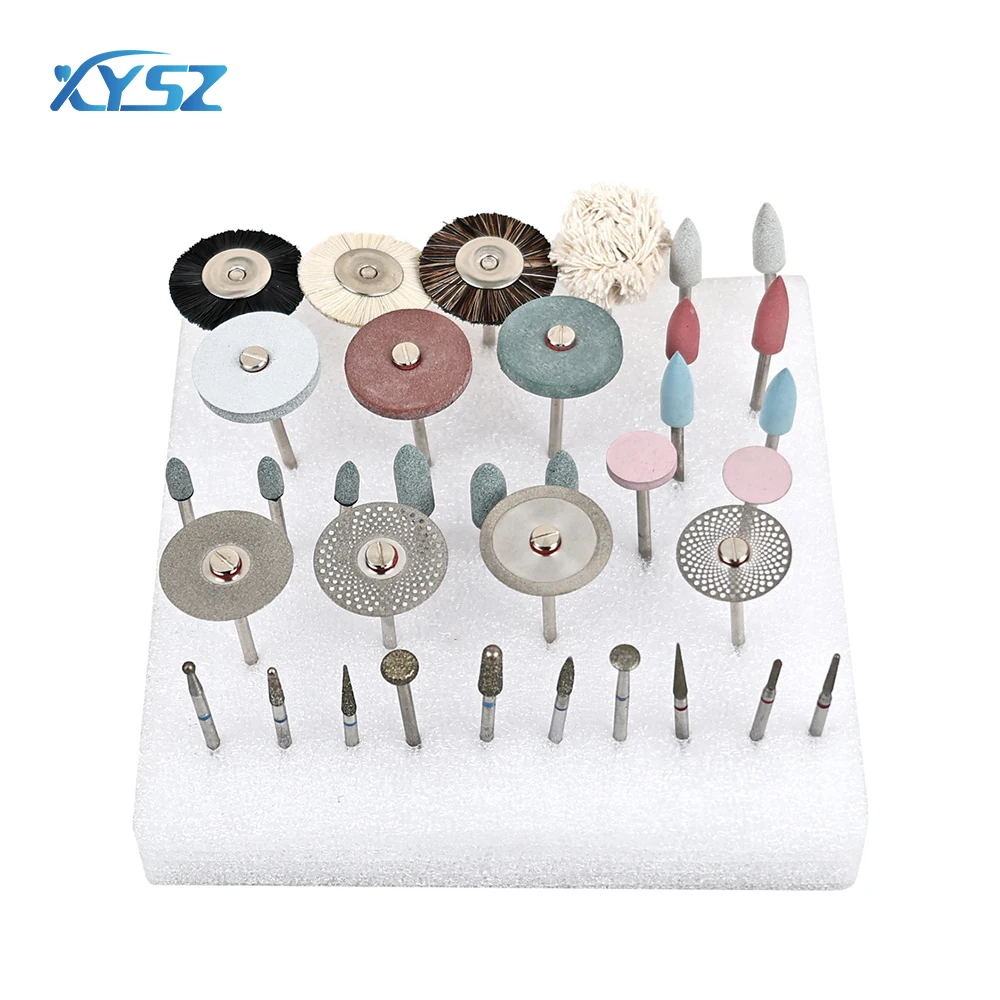 

35Pcs/Set Dental Lab Polishing HP Kit Ceramic Porcelain Grinding Dentist Tool Diamond Burs Drill Brush Dentistry Materials