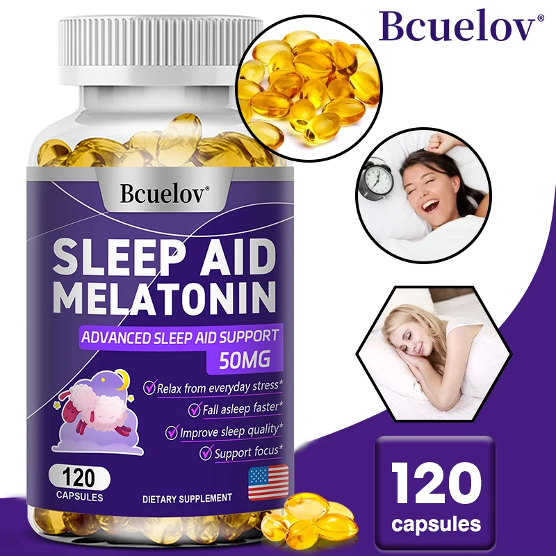 Melatonin Capsules - Sleep Aid Supplements, Relieve Anxiety, Improve Insomnia, Improve Sleep Quality, Nourish The Nervous System