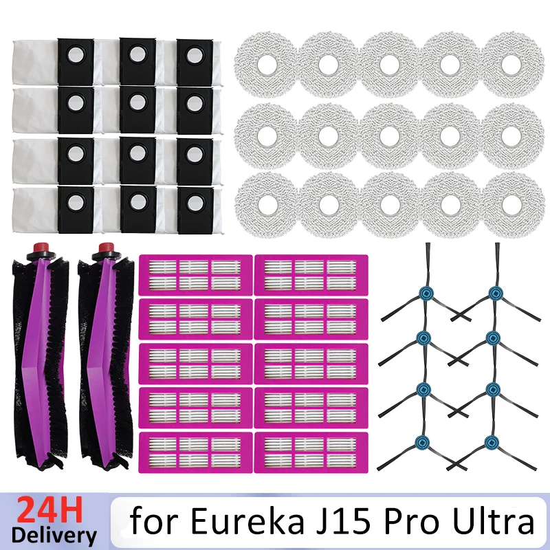 

Accessories For Eureka J15 Pro Ultra Vacuum Cleaner Parts Main Roller Side Brush Hepa Filter Mop Cloth Dust Bag Spare Part