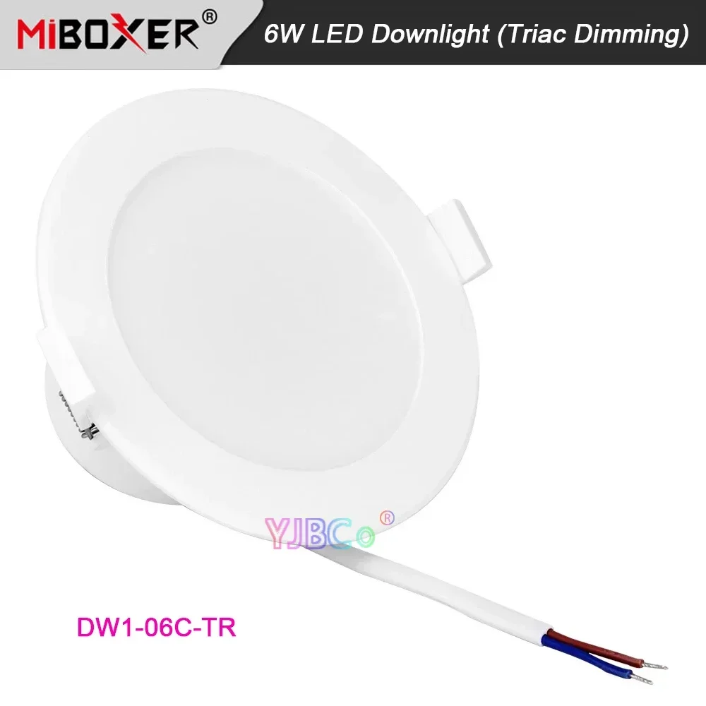 MiBoxer AC Triac RF+Push Dimmer control 6W Triac Dimming LED Downlight 220V Ceiling Light ,Color temperature switched button