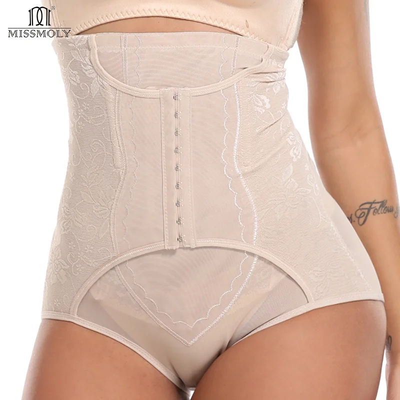 

Women High Waist Slimming Lingeries Shapewear MISS MOLY Lace Up Butt Lifter Control Panties Sexy Buckle Tummy Shaping Corsets