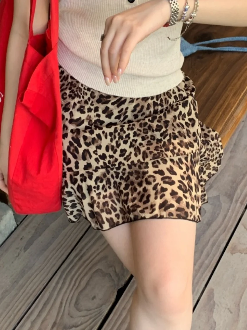 Alien Kitty Retro Mini Skirts Leopard Women Sexy Camping Summer 2026 Chic Party New Slim All Match Daily Mujer High Street