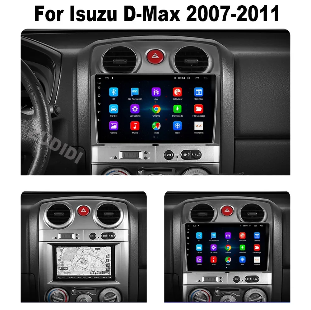 Dla Isuzu D-Max DMAX 2007 2008 2009 2010 2011 Android 13 Radio samochodowe Odtwarzacz multimedialny Carplay Auto Stereo GPS DSP Jednostka główna