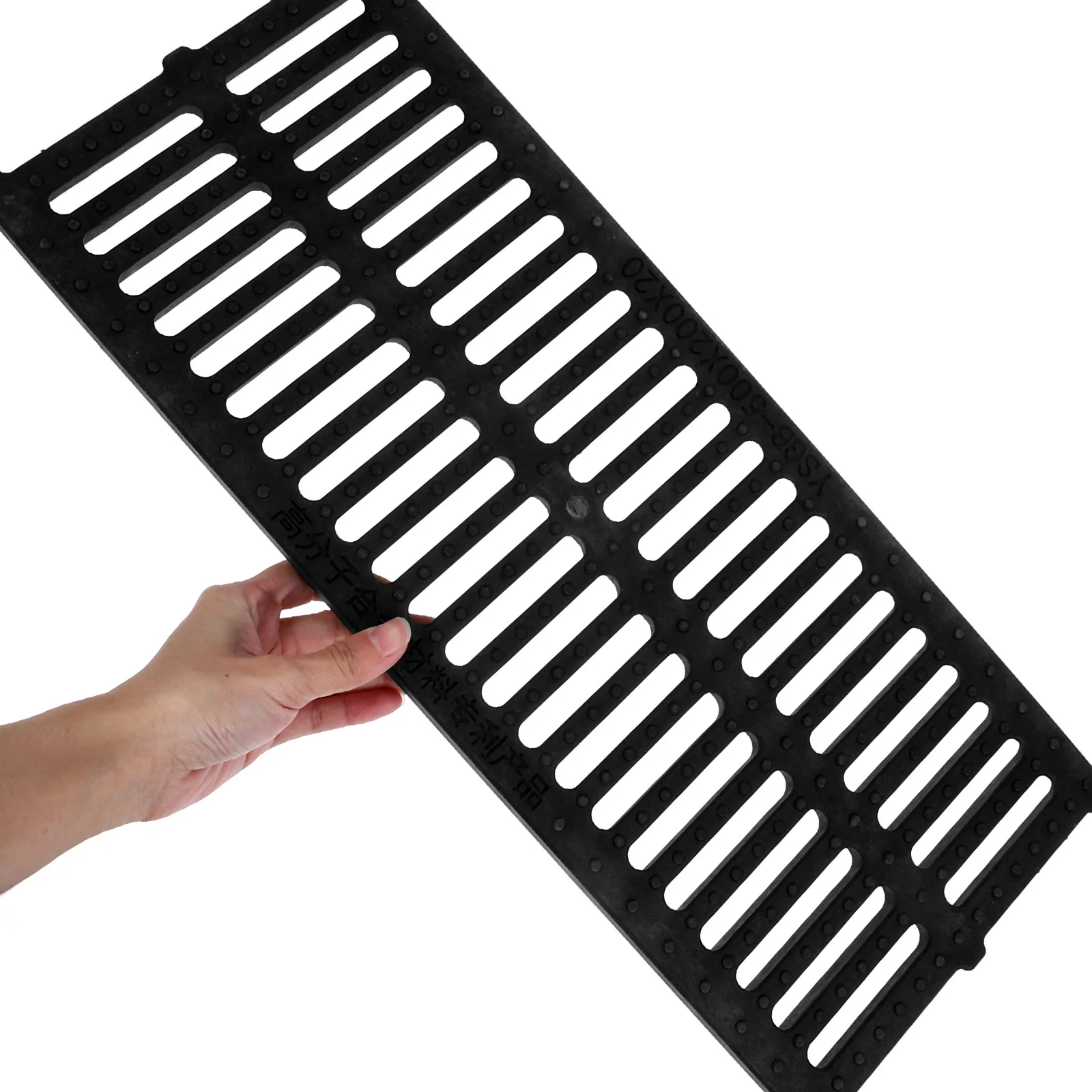 Resin Manhole Cover 500x200x20mm Drain Grate for Outdoor Sewer Trench Kitchen Restaurant Anti Blockage Easy Install