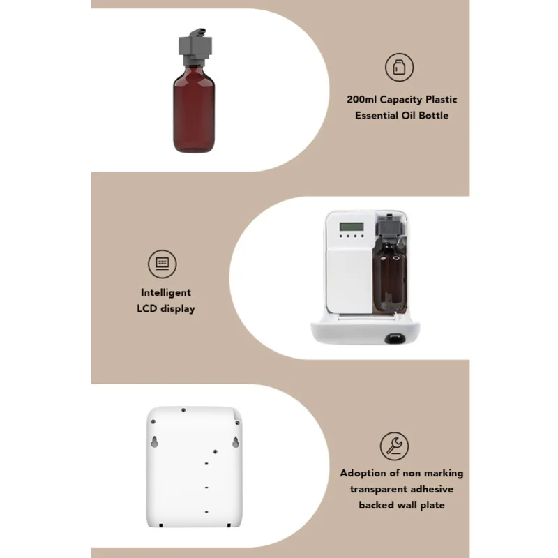 200ml Essential Oil Diffuser Automatic Misting Aromatherapy Diffuser Smart Scent Machine With Timer For Home Office 100-240V