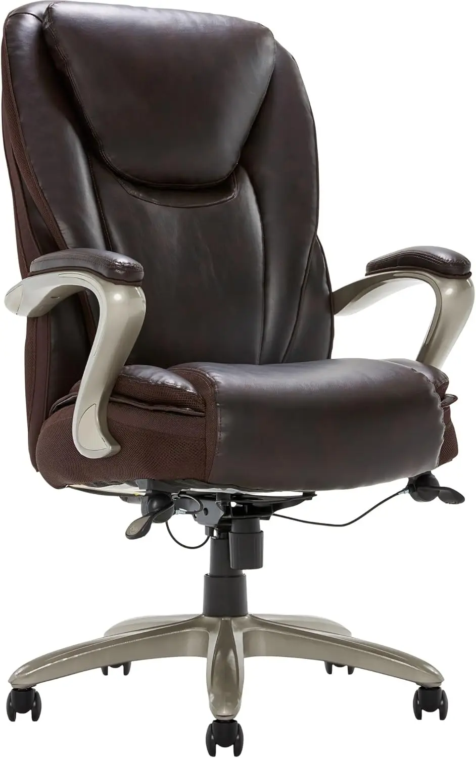 

Serta® Smart Layers™ Hensley Big & Tall Ergonomic Bonded Leather High-Back Office Chair, Roasted Chestnut/Satin Nickel