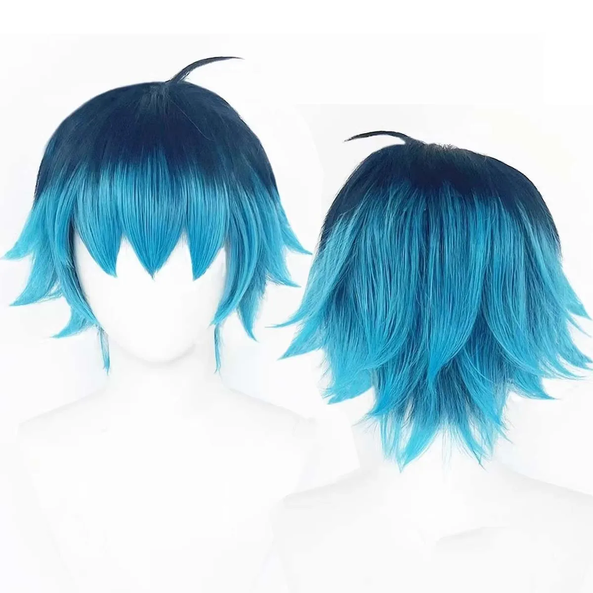 Halloween Role Playing Costume Party Props Men Anime Luka Couffaine Cosplay Gradient Color Short Hair Wig