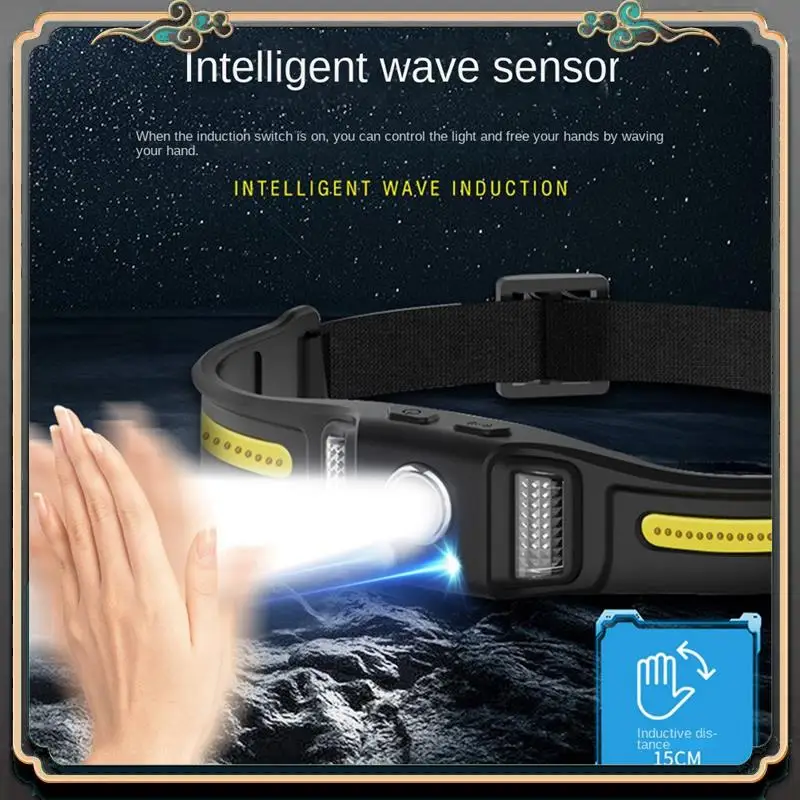 

Head Light Lamp Rechargeable,LED Head Light Lamp+Motion Sensor,Camping Lights Accessories Gear,Waterproof Head Light Durable
