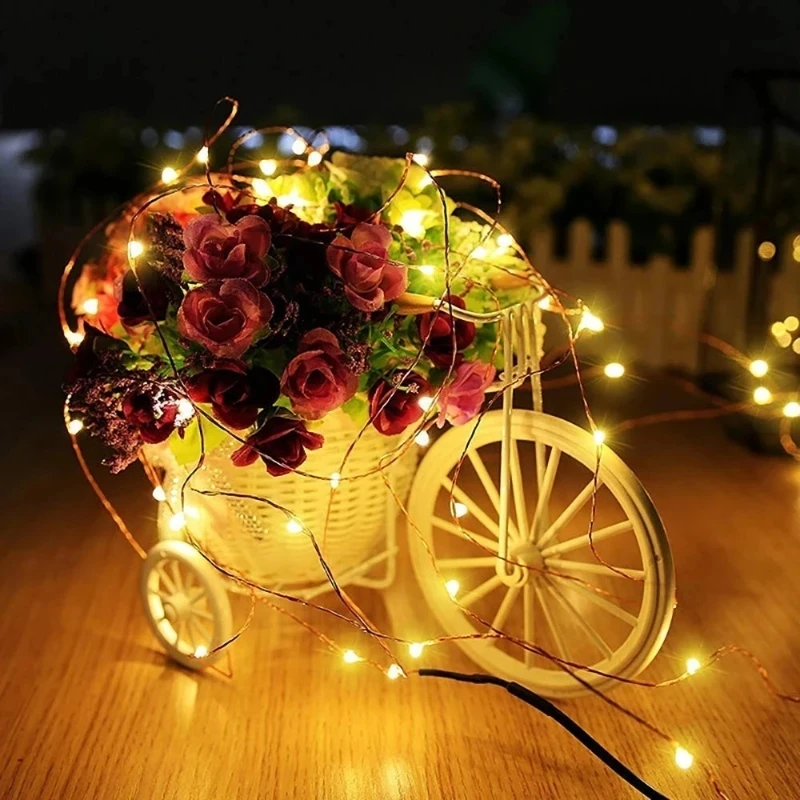LED Fairy String Lights USB Copper Wire Starry String Light Strip Lamp Holiday Lighting Room Wedding Christmas Party Decoration