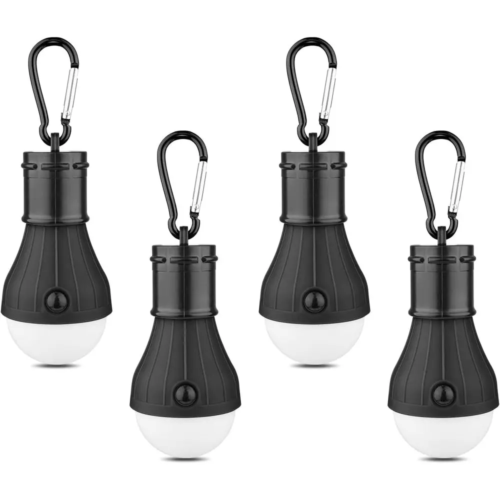 Camping Tent Lantern, Portable Outdoor Waterproof Light Bulb, Battery Powered with Clip Hook, Super Bright for Hiking, Party, Ca