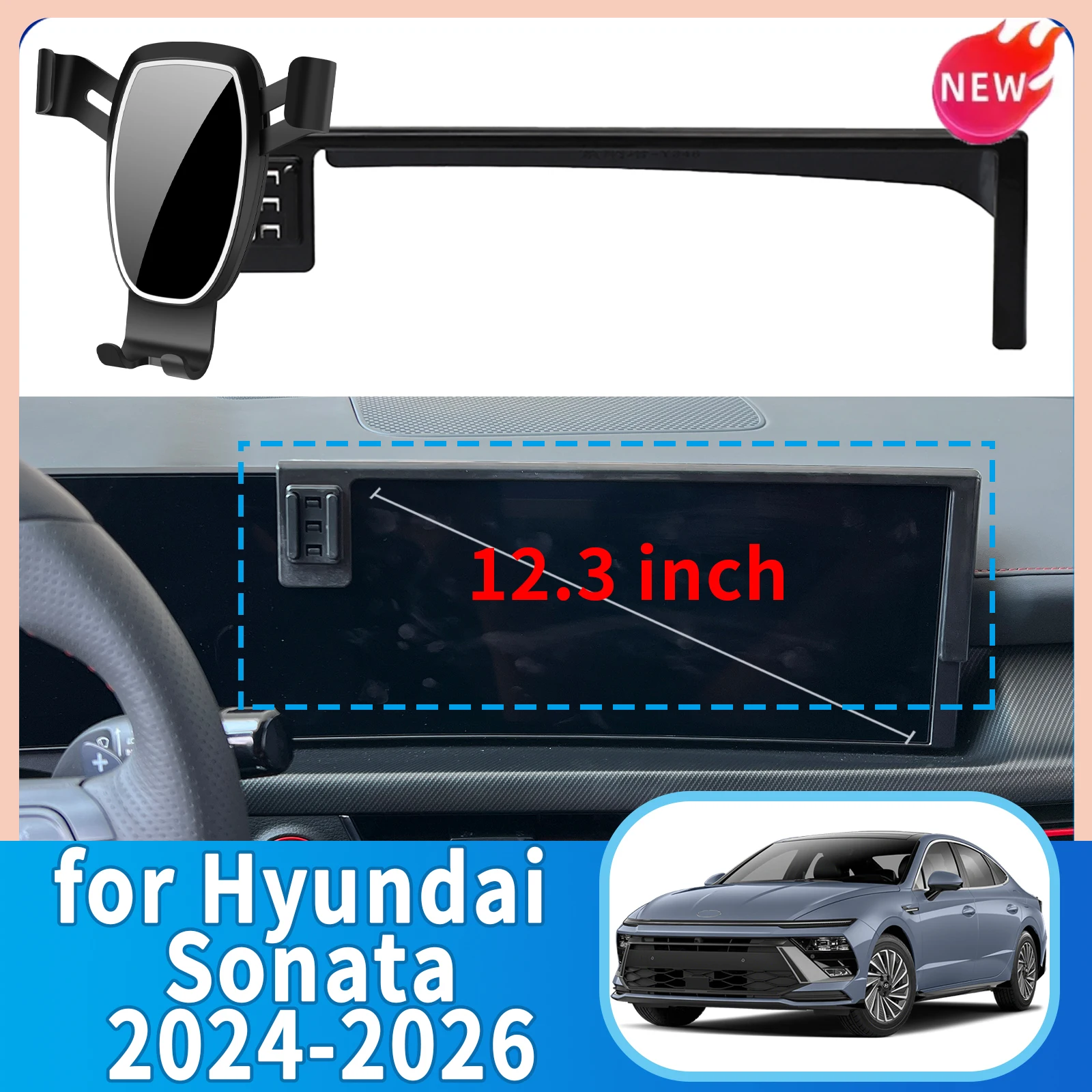 fit  for Hyundai Sonata 2024 2025 2026 N-line Car Mobile Phone Holder Screen Fixed Wireless Charger Cell Phone Holder