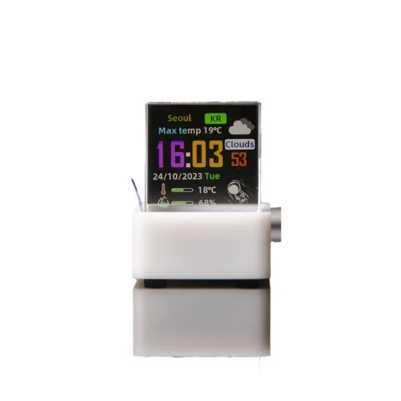 

Trendy mini transparent WiFi weather clock creative gift desktop ornament display