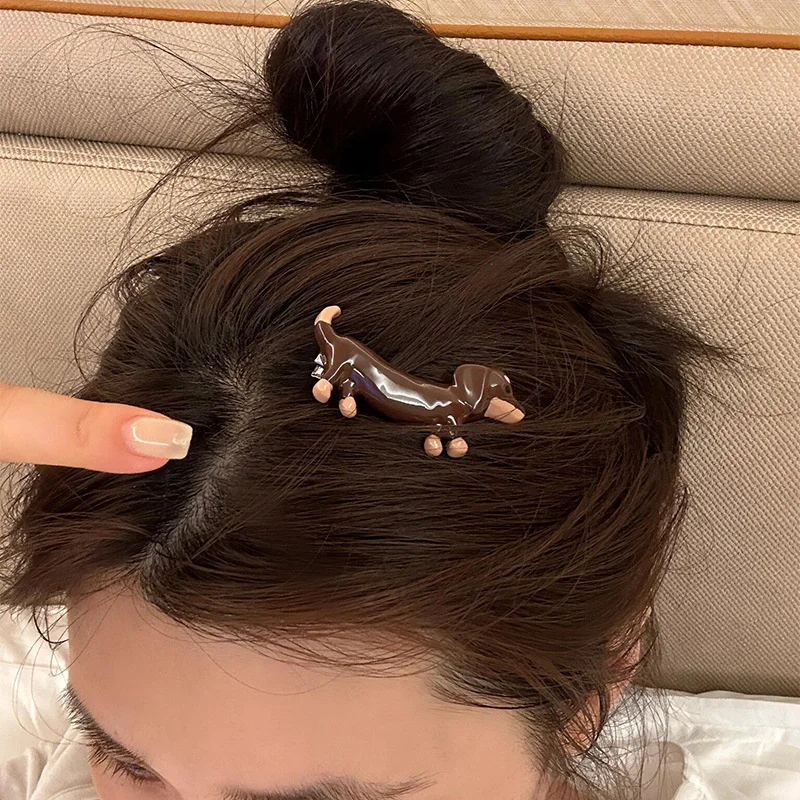 1Pc Cartoon Hair Clip Cute Dog Shape Side Bangs Clip Makeup Tools For Female Ladies Hairpin Girls Headwear Accessories Gifts.