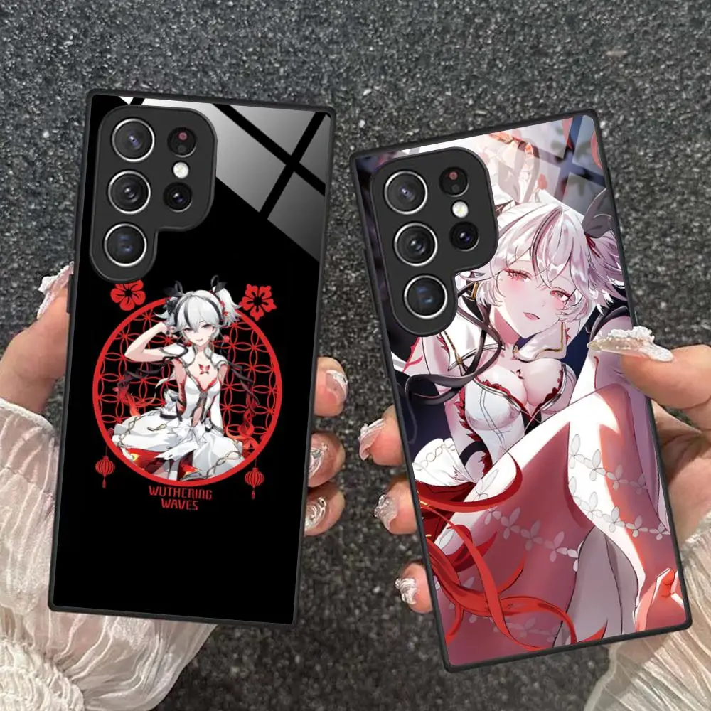 

Чехол для телефона Wuthering Waves Camellya для Samsung Galaxy S25 S24 S23 S22 S21 S20 Note20 Plus FE Ultra Glass Colorful Cover
