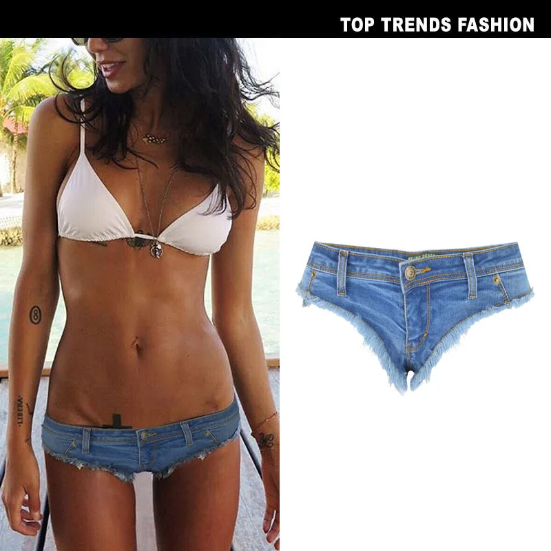 

Low Waist Shorts Mini Hot Jeans Dance Thong Bar Shorts Denim Beach Casual Lady