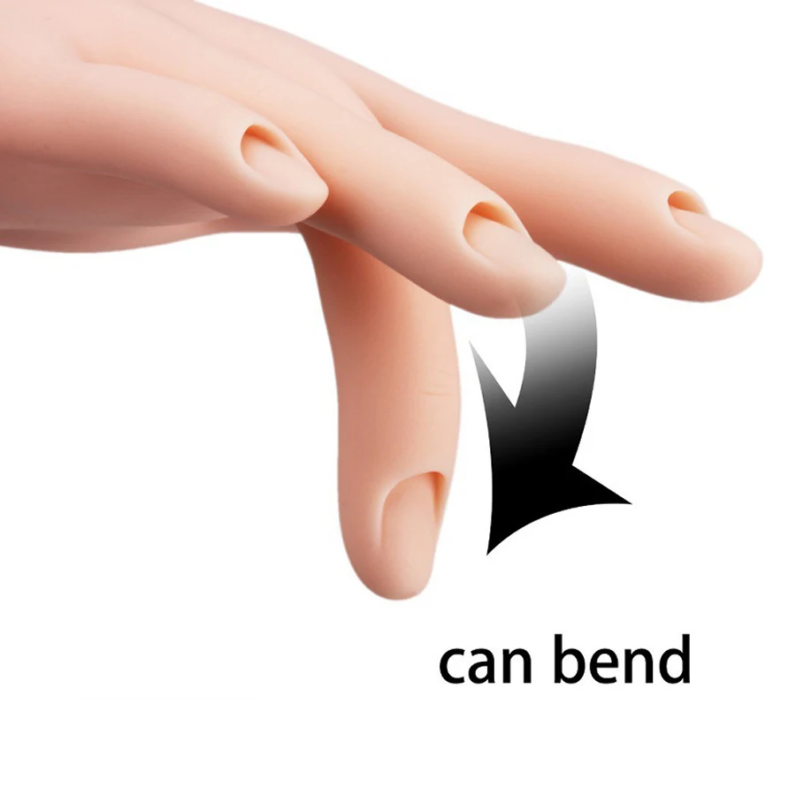 Flexibles Weiches Nagel-Übungshandmodell Biegbare Künstliche Hand für Maniküre-Training Nagelstudio-Werkzeuge – Detail 4