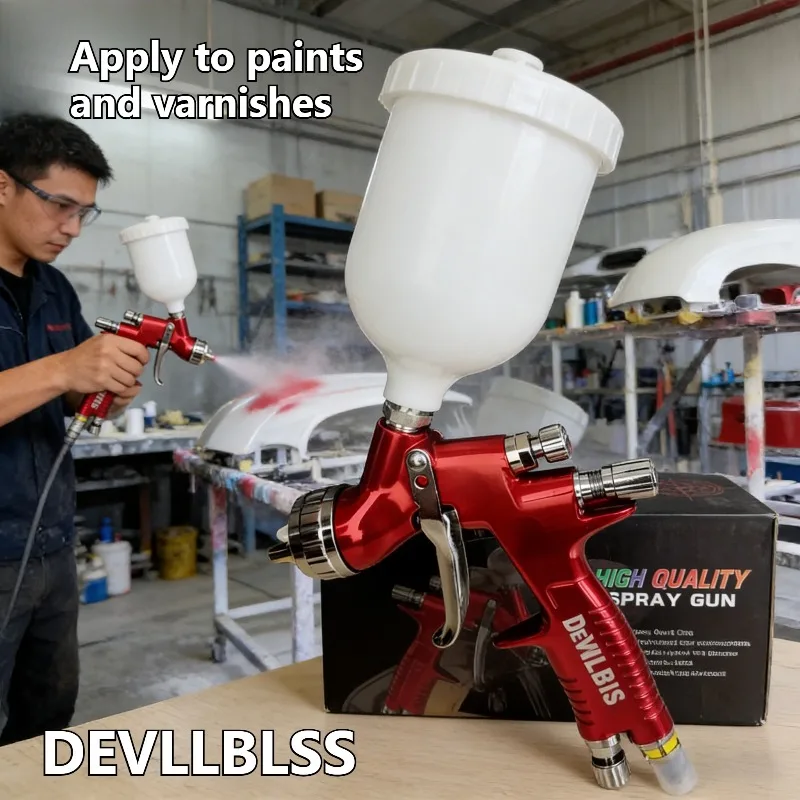 

Spray Gun GT Pro Painting Gun TE20 /T110 Nozzle Red with Mixing Cup Water Based Air Spray Gun Airbrush for DEVILBLS