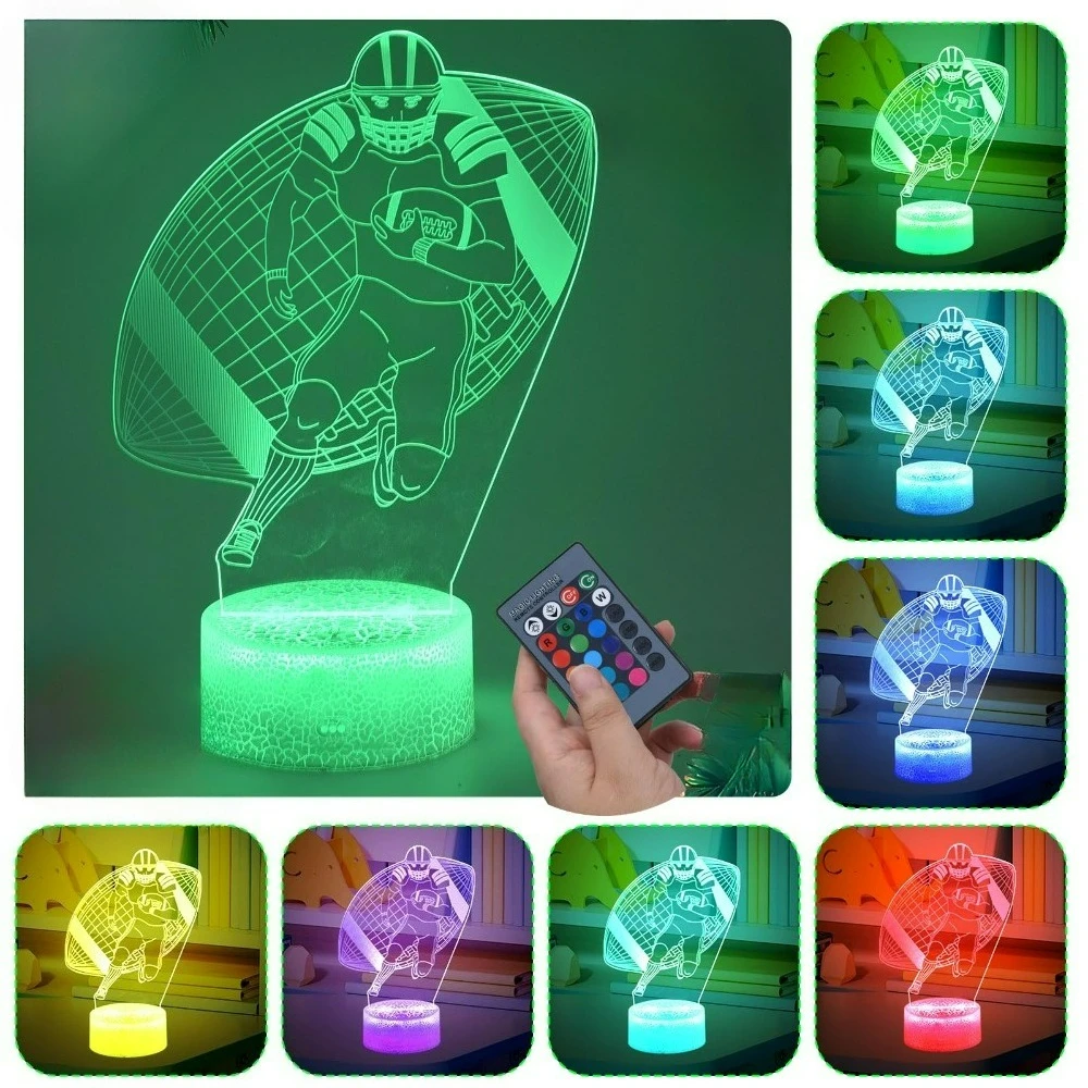Football Night Light for Boys 3D Lamp for Birthday Christmas Gift