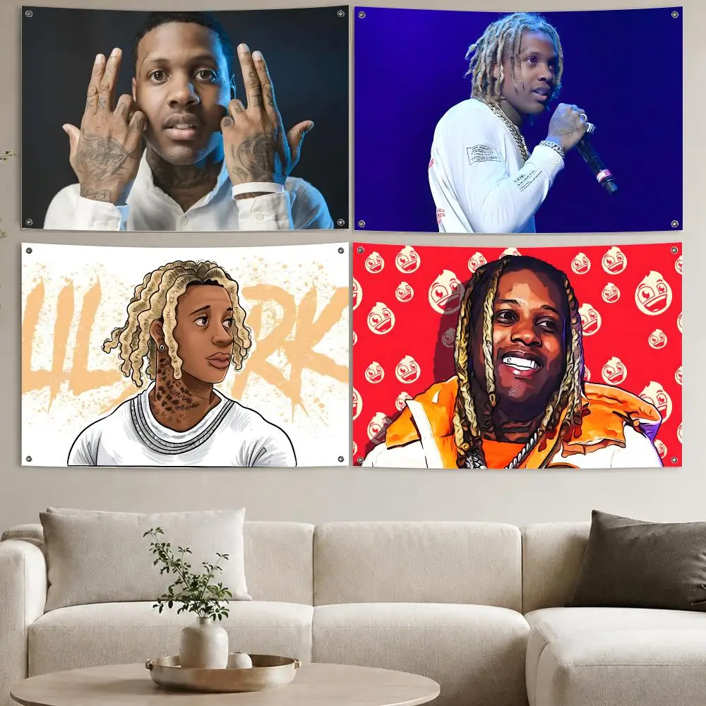 Music Album Star Lil D-Durk Flags Aesthetic Wall Tapestry Printed Wall Hanging Living Room Party Outdoor Decor