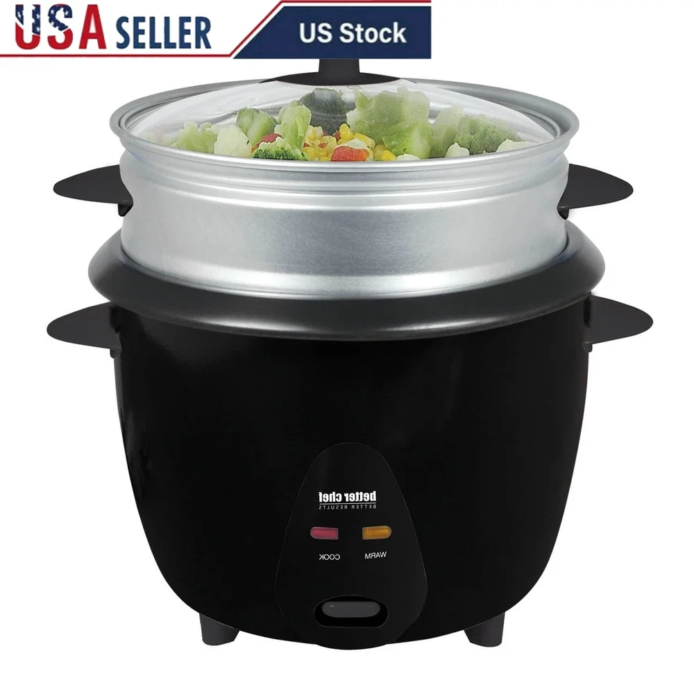 

5 Cup Rice Cooker with Food Steamer Nonstick Bowl Cool Touch Handles Measuring Cup Rice Paddle Fast Cooking Vegetables Fish