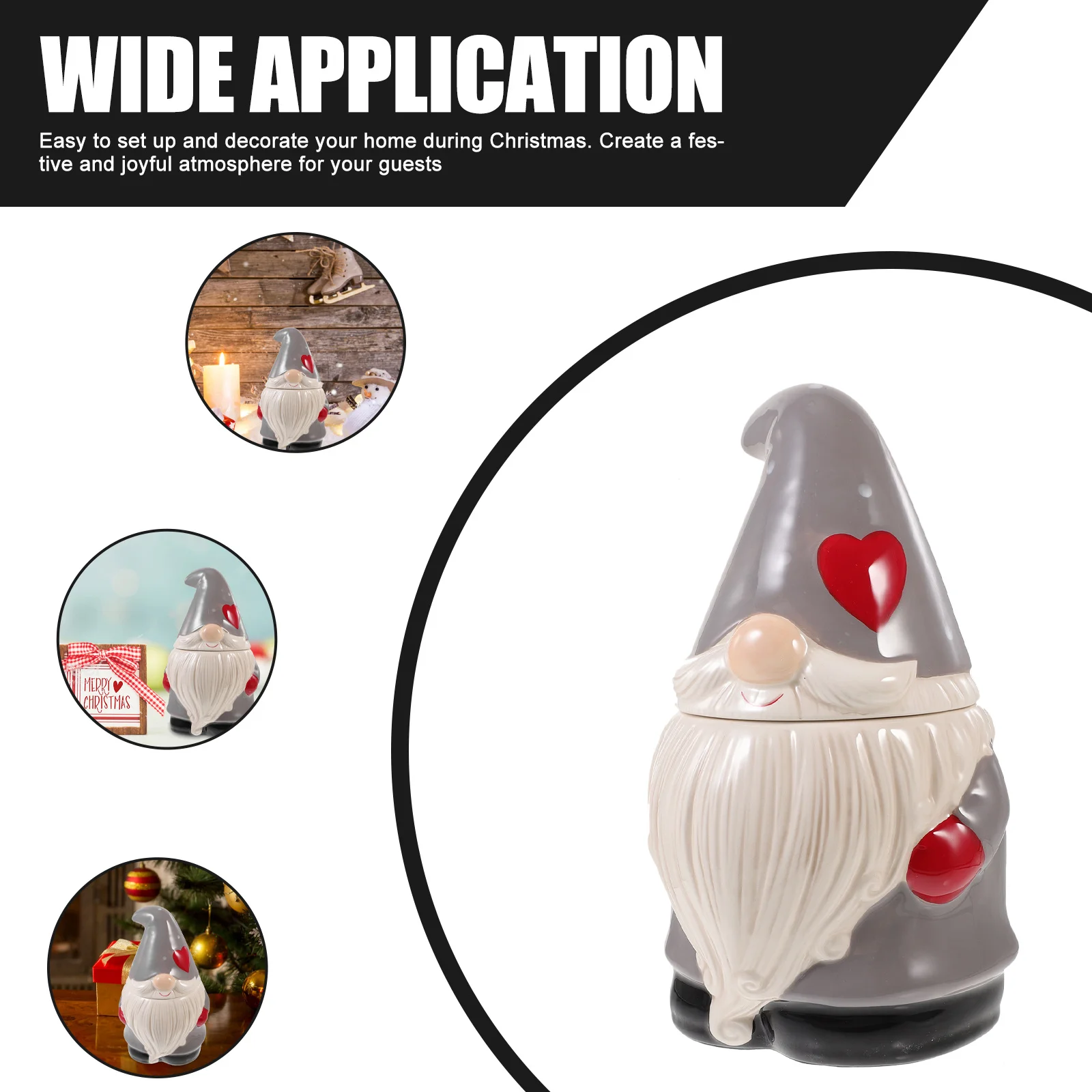 جرة حلوى عيد الميلاد السيراميك الكرتون سانتا كلوز شكل علبة عيد الميلاد مثالية لهدايا الحفلات والديكور جرة حلوى عيد الميلاد