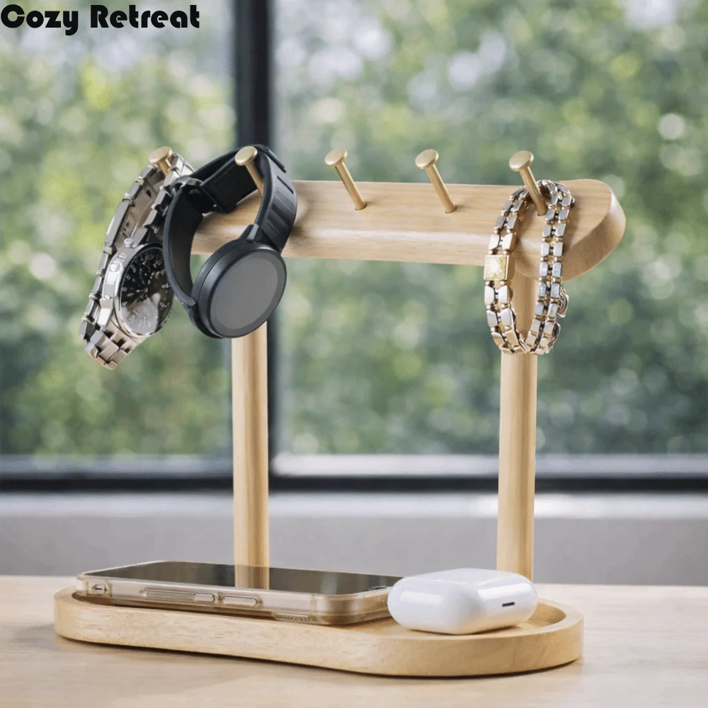 

Практичная деревянная подставка для ключей, экологичная, компактная, влагостойкая, декоративная настольная полка для украшений, для спальни