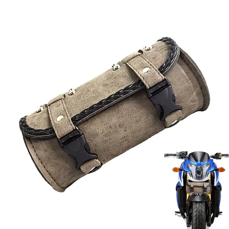 

Motorcycle Tool Bag Handlebar Luggage Leather Saddlebags Waterproof Storage Pouch For Scooter bike Motorcycle Accessories