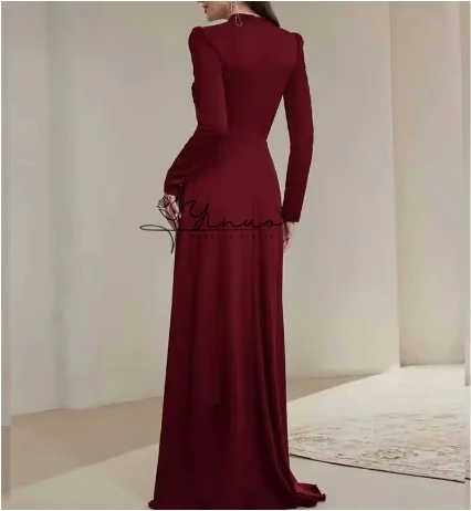 customized  Evening Dresses O Neck Full Sleeves Summer New In Dresses Elegant Wedding Party Gowns Arab 2025