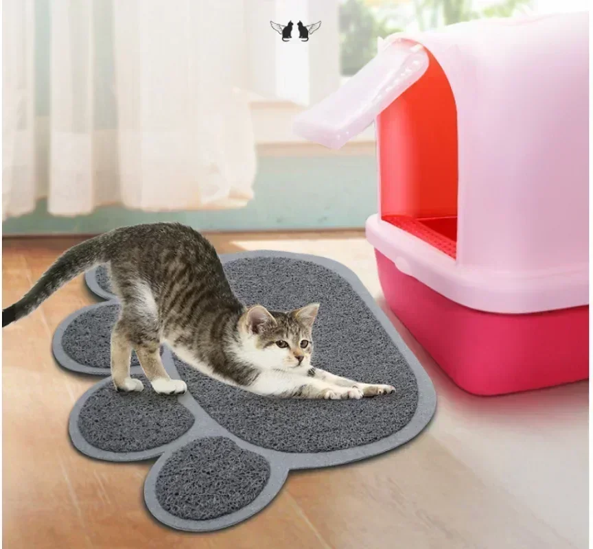 Pet Cat Litter Mat Paw Print Feeding Bowl Placemat Cat Mattress Non-slip and Waterproof Cute and Practical Multi-color Optional