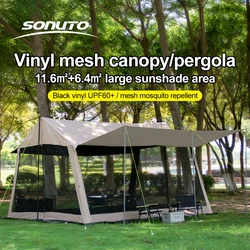 210D Outdoor 6-10p family camping anti-mosquito large canopy Portable folding tent sun protection waterproof beach park pergola