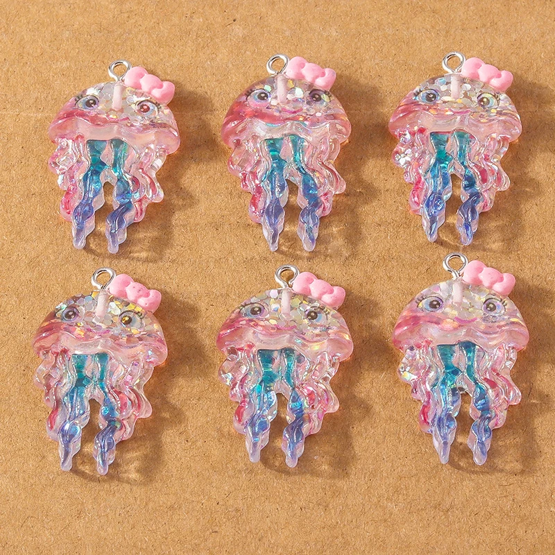 10Pcs Cute Cartoon Marine Life Mermaid Charms Octopus Pendants for Jewelry Making Necklace Earrings DIY Accessories Supplies