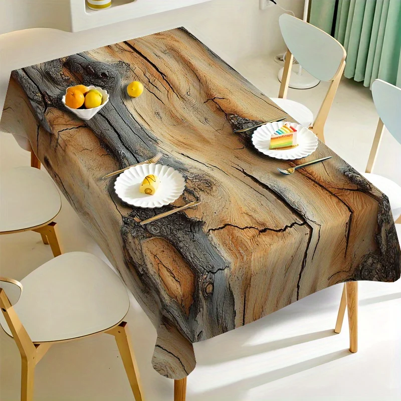 

Tablecloth Multi Sizes Retro Wood Grain Tablecloth Polyester Rectangular Washable Table Cover For Home Kitchen Office Picnic Restaurant Decor Decorative Cover Warm Comfort Festive Banquet Table Top Supply Hotel Party Cafe Desk Room Multi Office Indoor